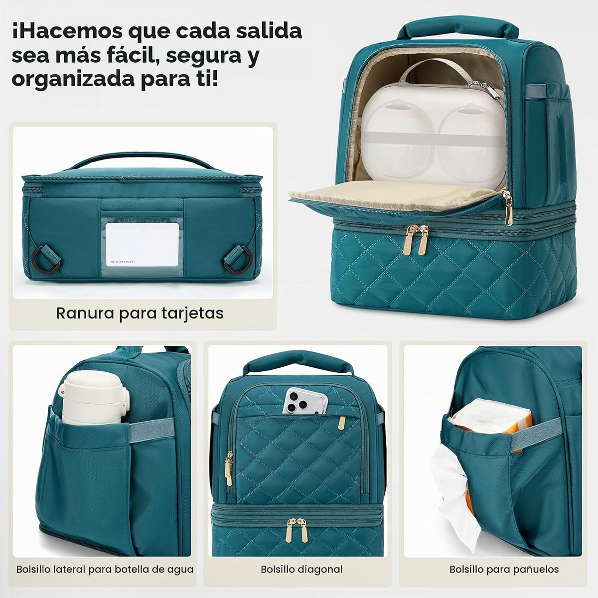 RAINSMORE Bolsa de extractor de leche portátil, bolsa de viaje para...