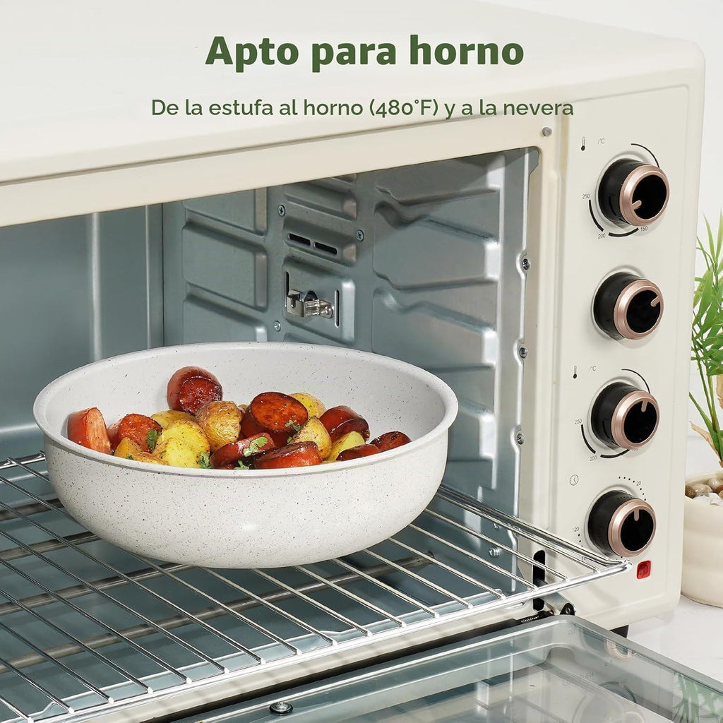 SODAY Juego de 18 Piezas de Ollas y Sartenes Antiadherentes, Juegos...