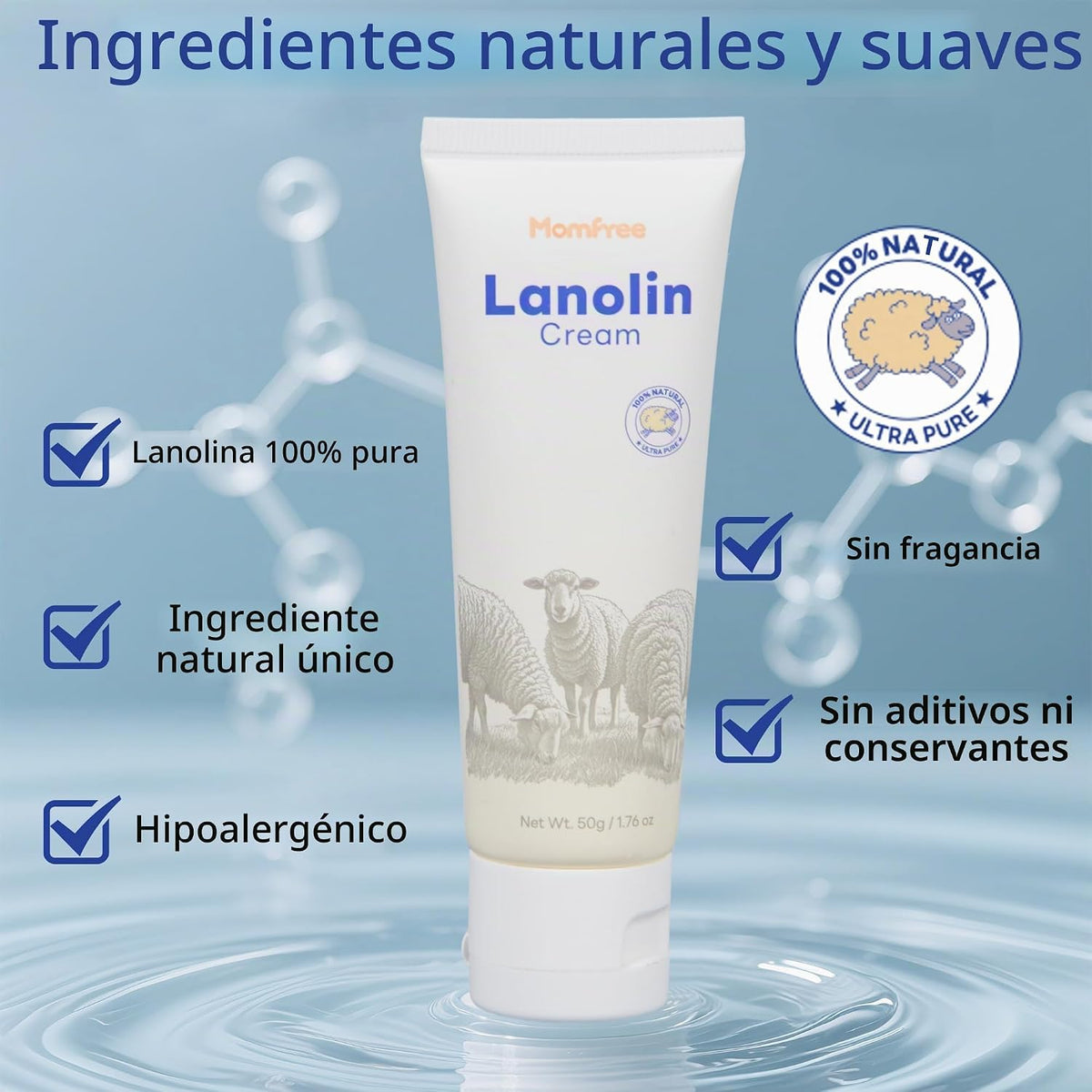 Crema natural para pezones de lanolina: crema calmante para pezones...