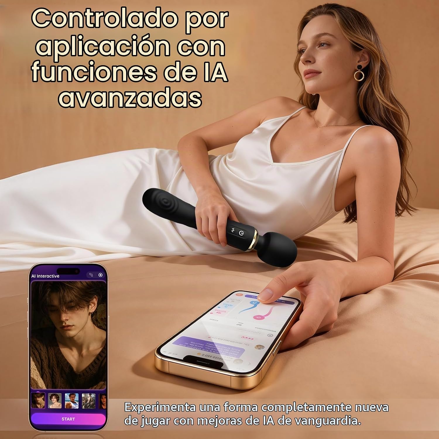 Allovü - Vibrador de varita con vibrador, masajeador de varita para...