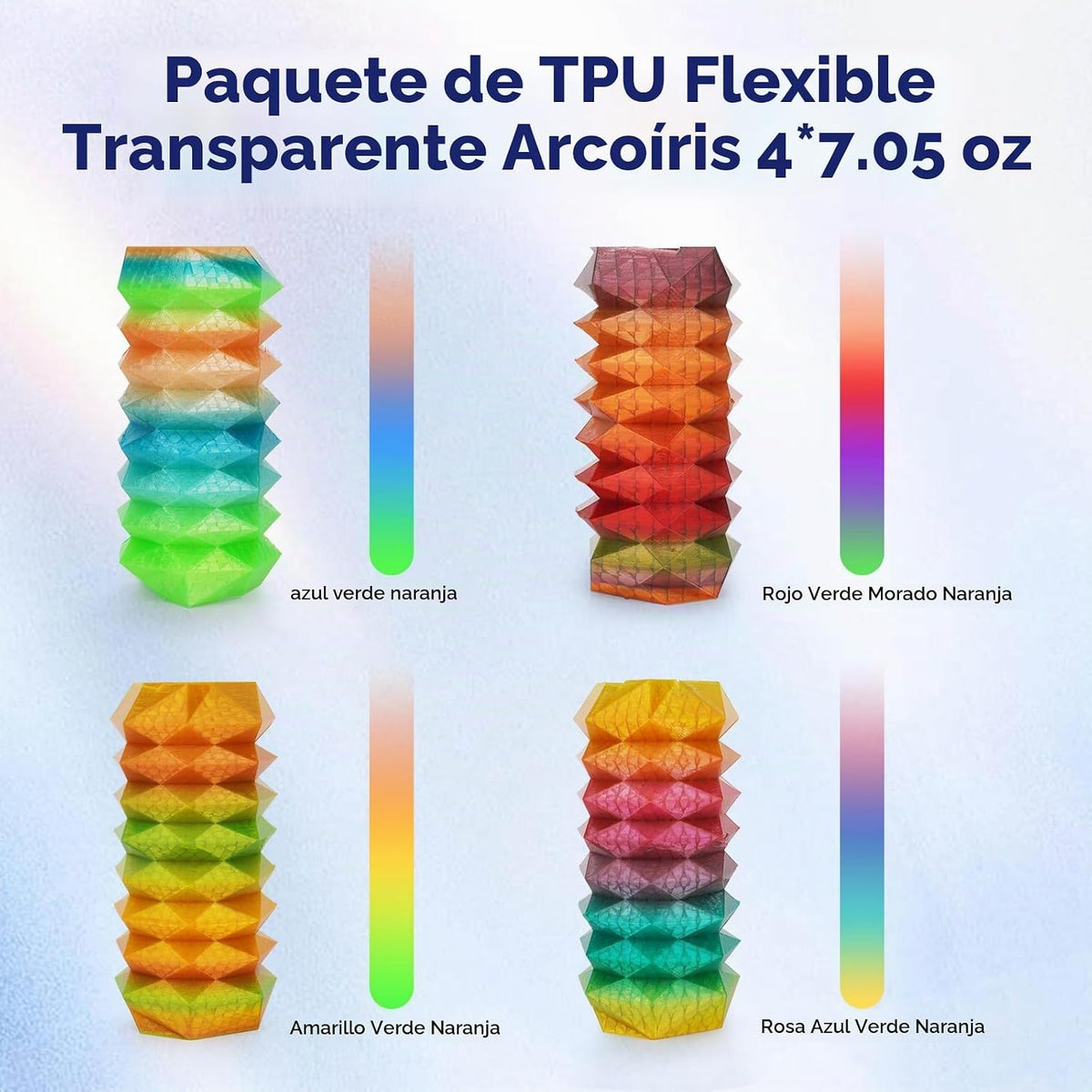 AMOLEN - Paquete de 4 carretes de filamento de TPU para impresora 3...