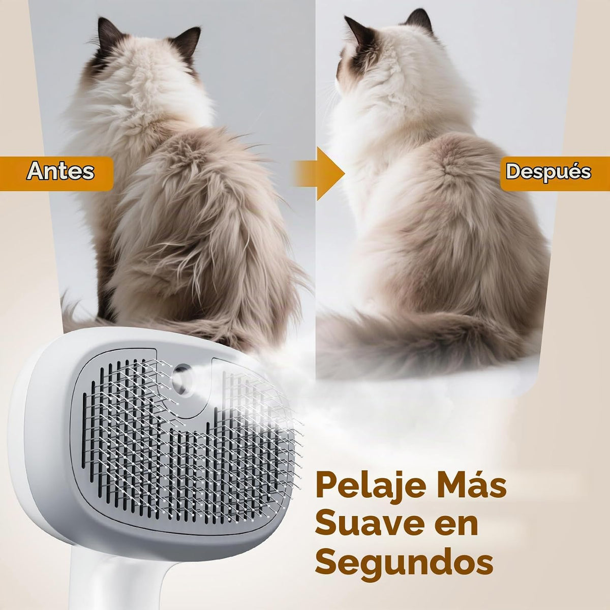 Pecute Cepillo de Gato con Vapor, Cepillo de Vapor para Gato Autoli...