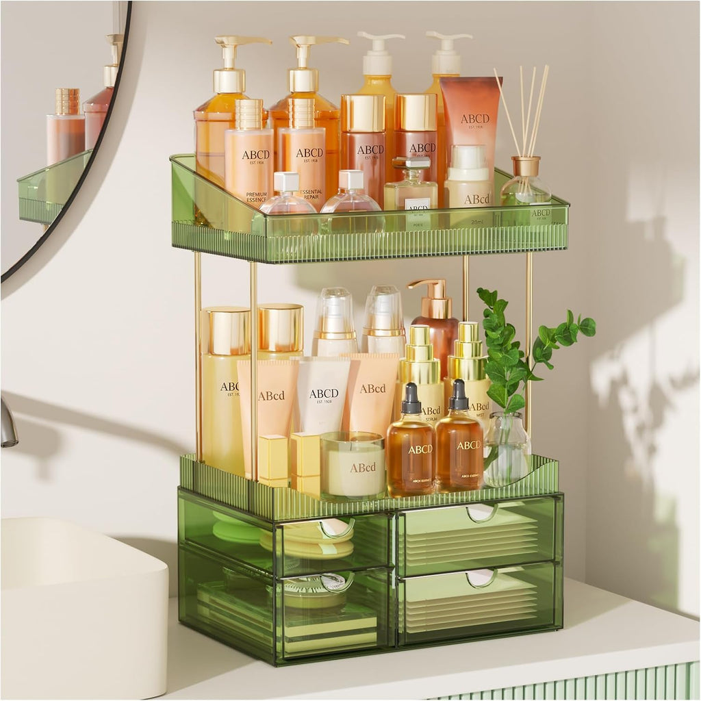 SNSLXH Organizador de maquillaje transparente de 4 niveles para | O...