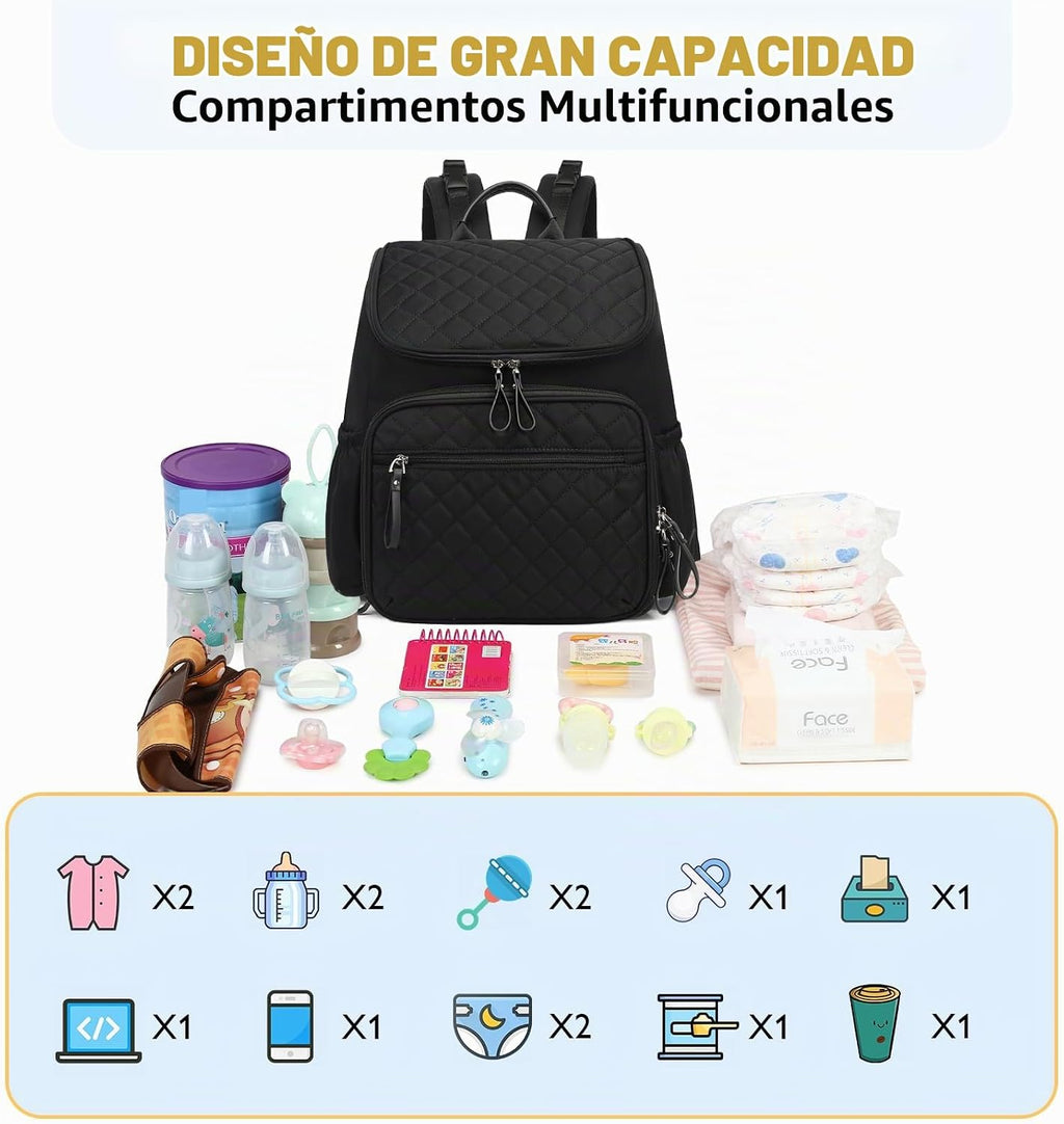 LORADI Mochila ligera para pañales, mediana | Clips para cochecito,...