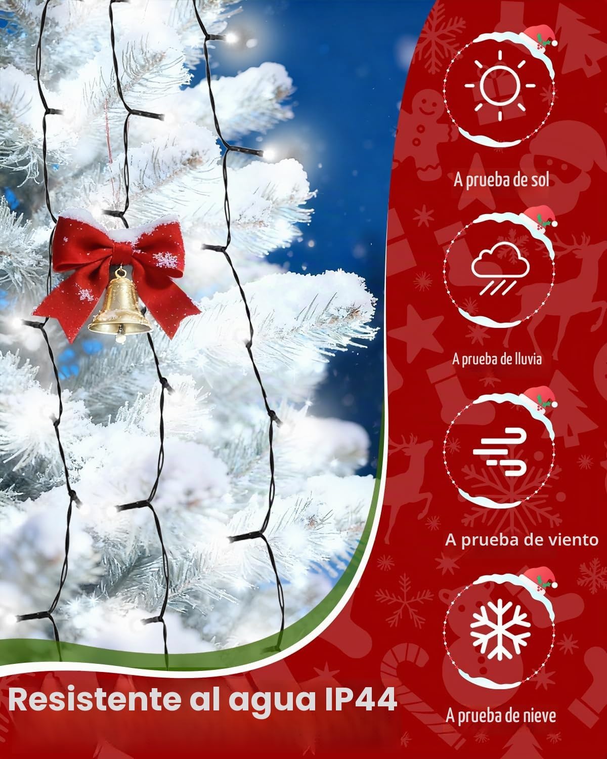 Luces de árbol de Navidad para interiores con control de voz y cont...