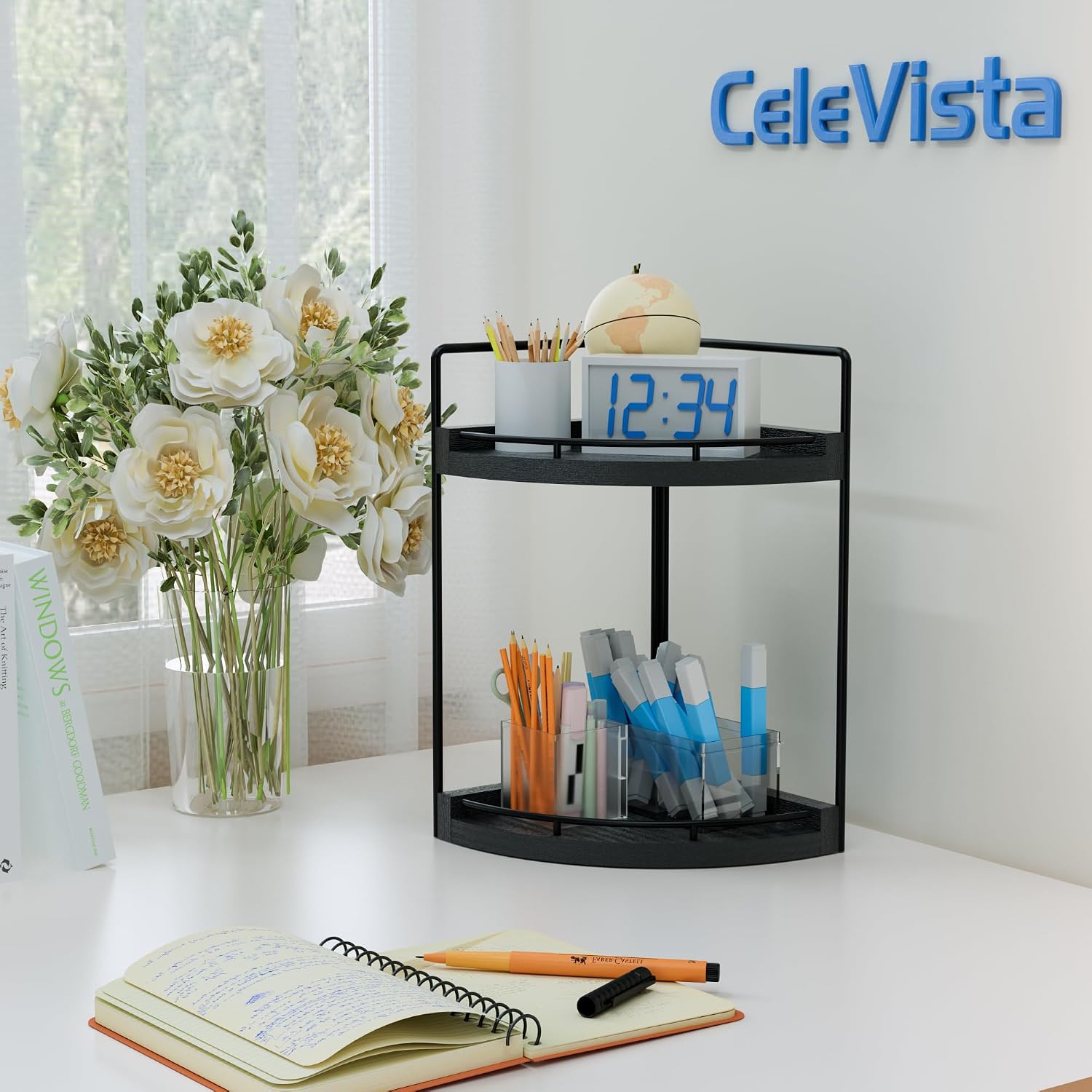 CeleVista Organizador esquinero para encimera de baño, almacenamien...