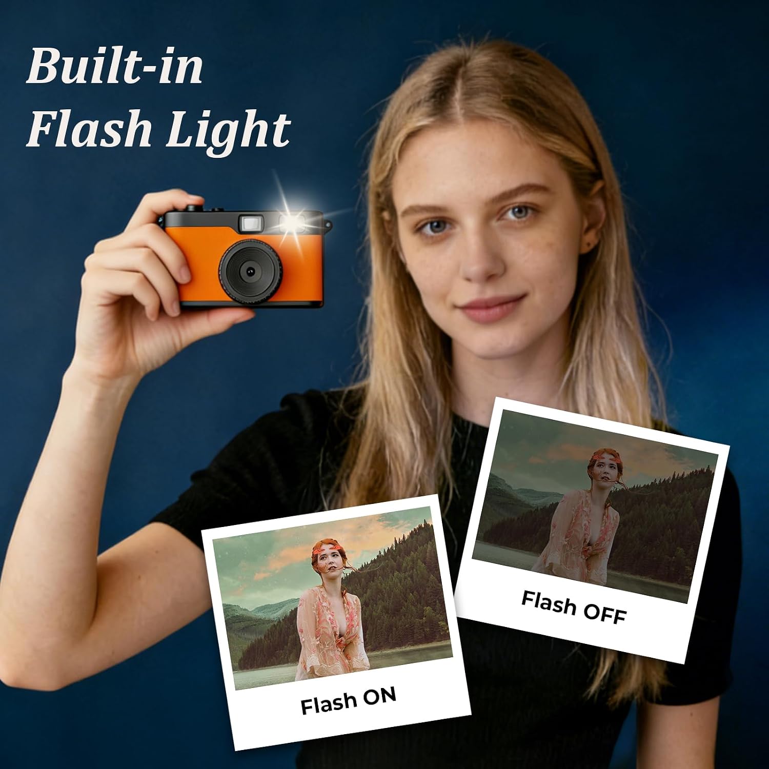 Cámara digital sin pantalla, cámara retro reutilizable de 12MP para...