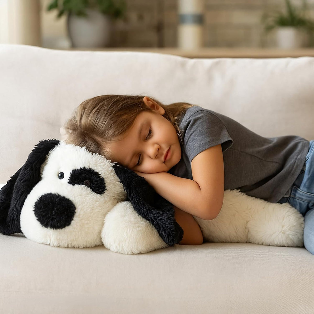 WEIGEDU Perro de peluche blandito y abrazable, diseño de cachorro b...