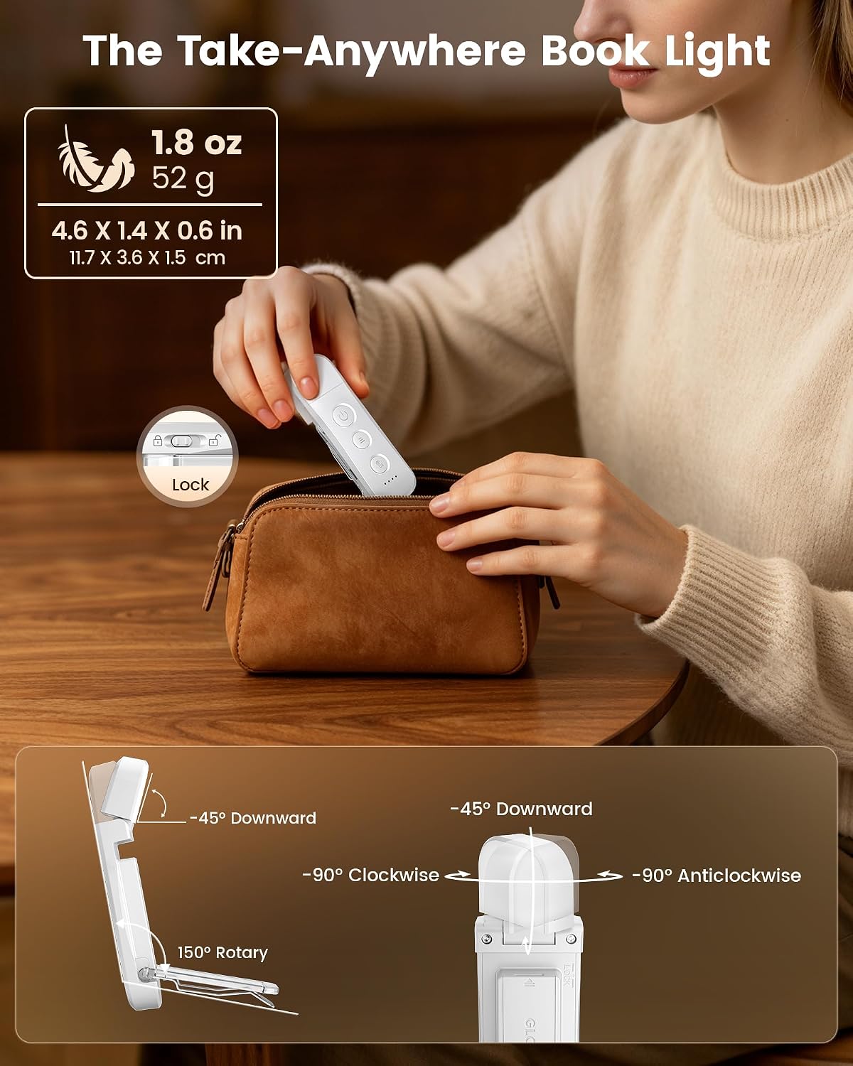 Glocusent 13 luces LED para leer por la noche, regalos para amantes...