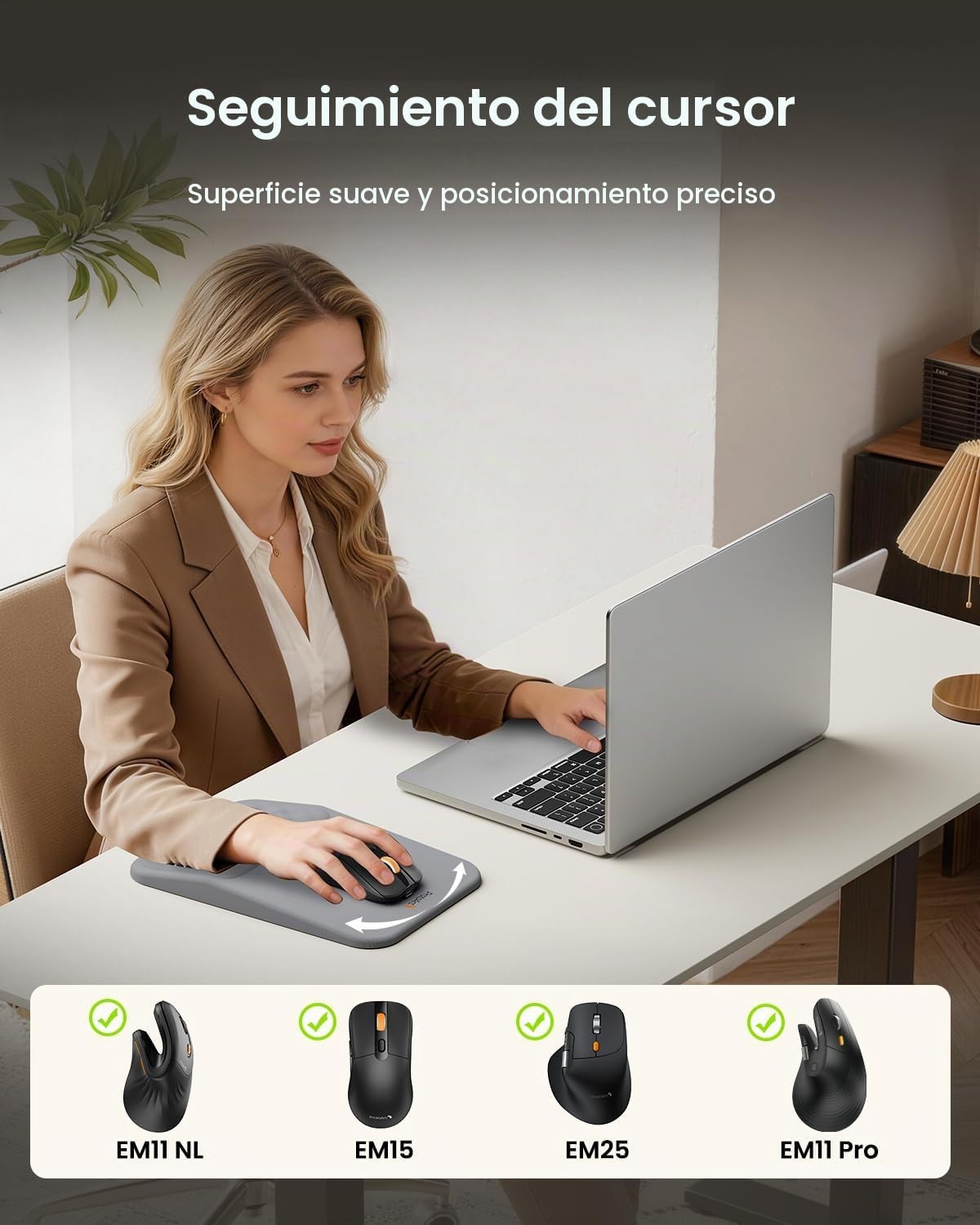 ProtoArc Alfombrilla de mouse ergonómica con reposamuñecas, alfombr...