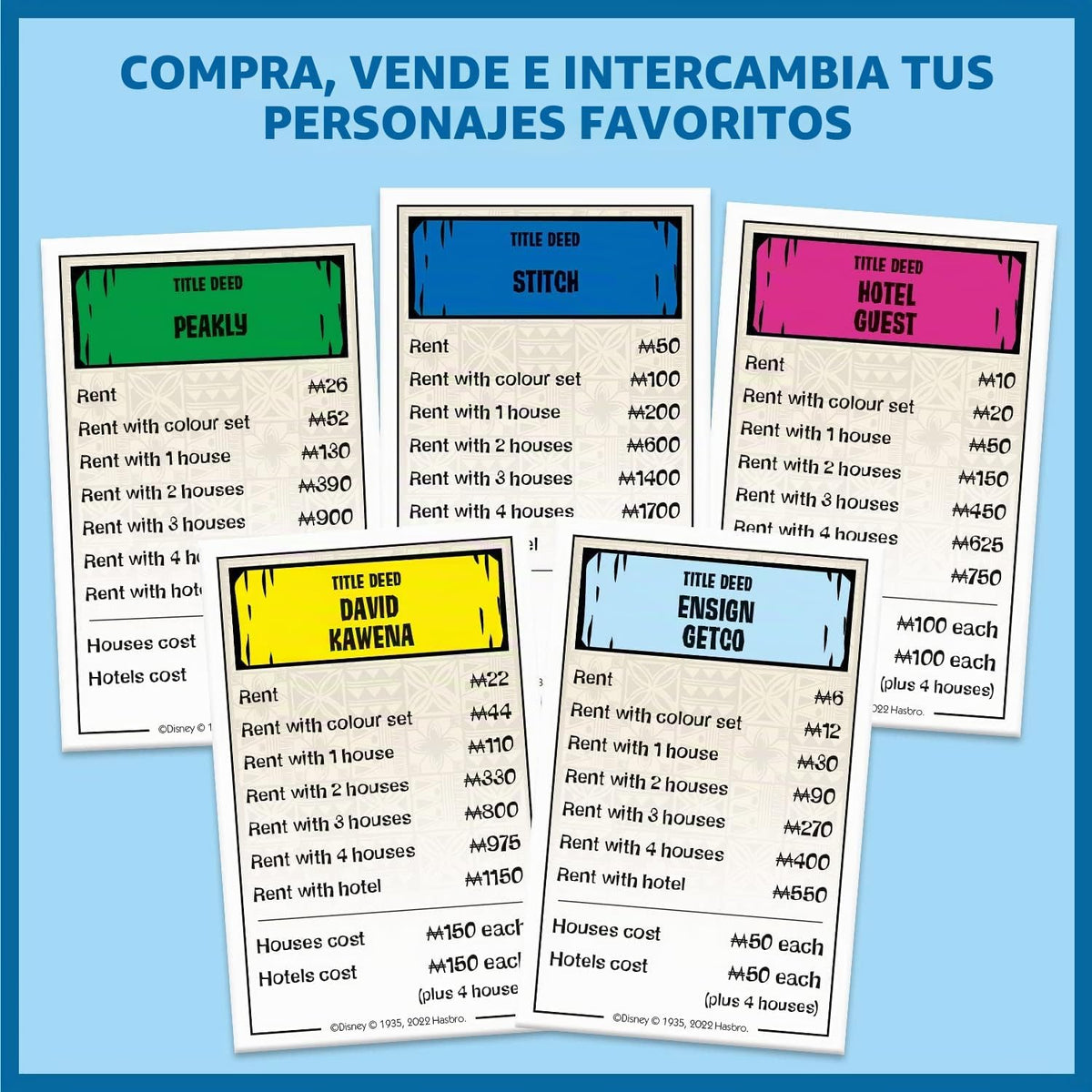 Winning Moves Juego de mesa de monopolio de Lilo y Stitch de Disney...