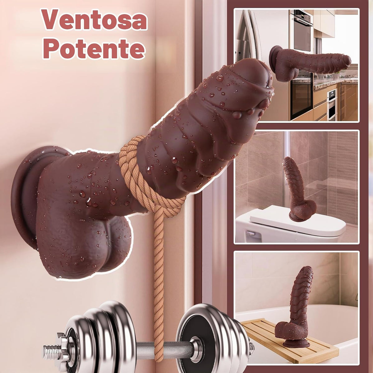 Juguetes sexuales Vibrador realista de silicona suave con ventosa f...
