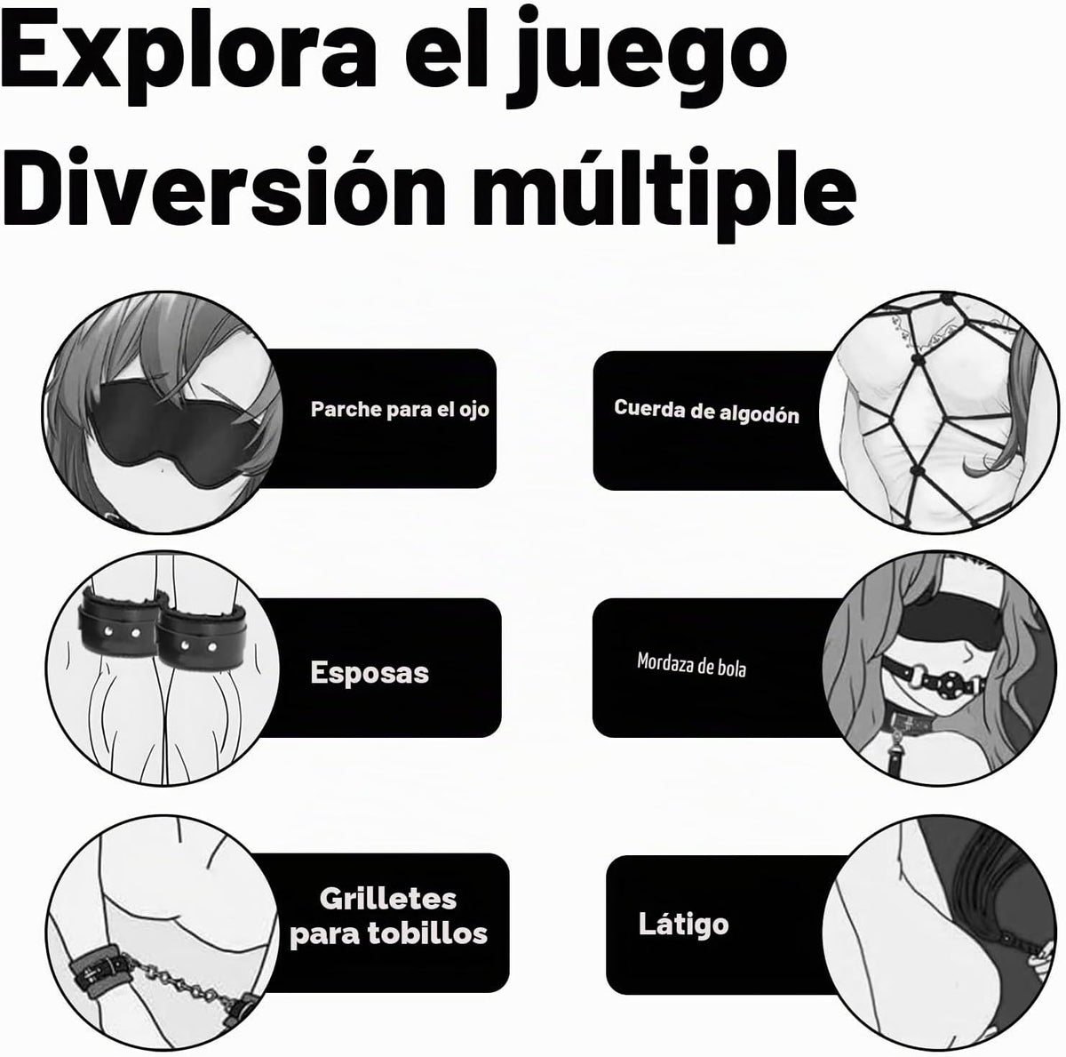 Kits de esclavitud sexual, juguetes de retención BDSM, 10 piezas, e...