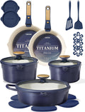 CAROTE Juego de 21 utensilios de cocina de titanio, juego de ollas...