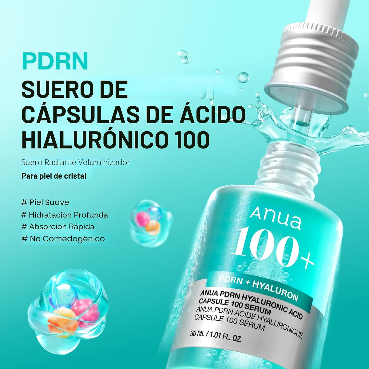 Anua PDRN Cápsula de ácido hialurónico 100 suero, 1.01 fl.oz | Suer...