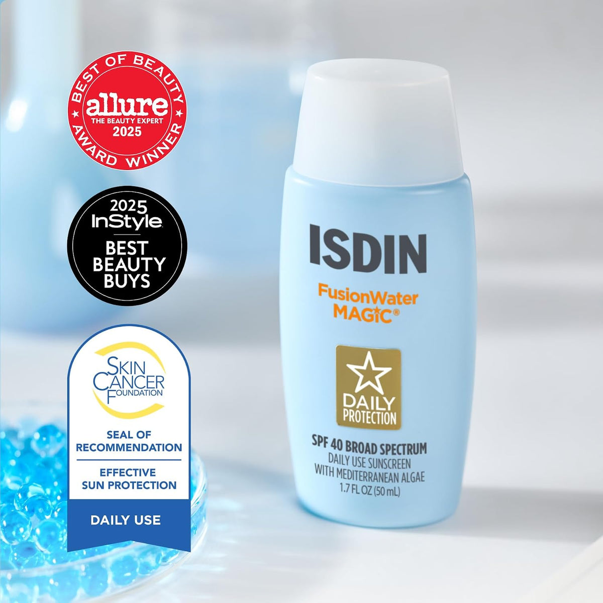 ISDIN Fusion Water MAGIC Protector solar ligero y transparente para...