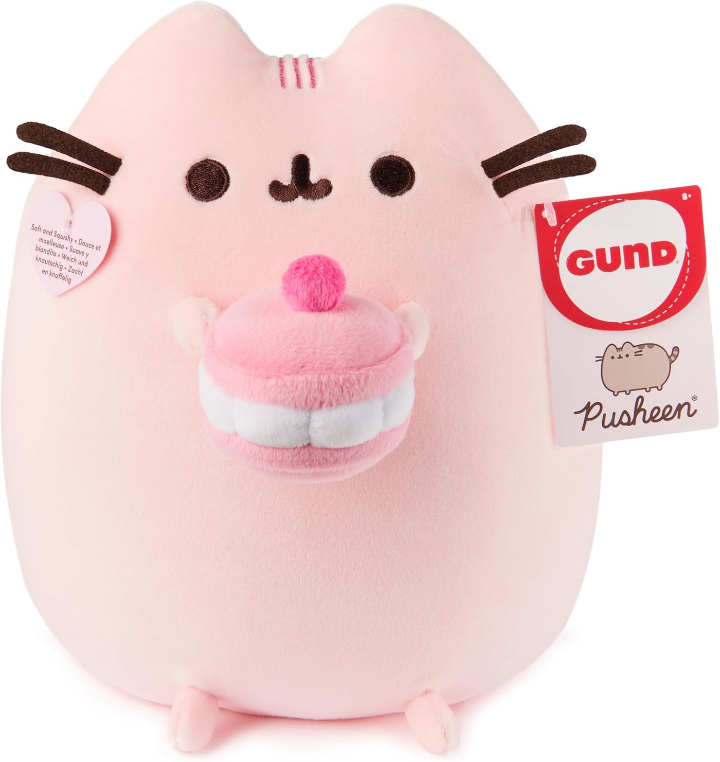 GUND Pusheen Cherry Macaron Squisheen - Peluche blando de 9.5 pulga...