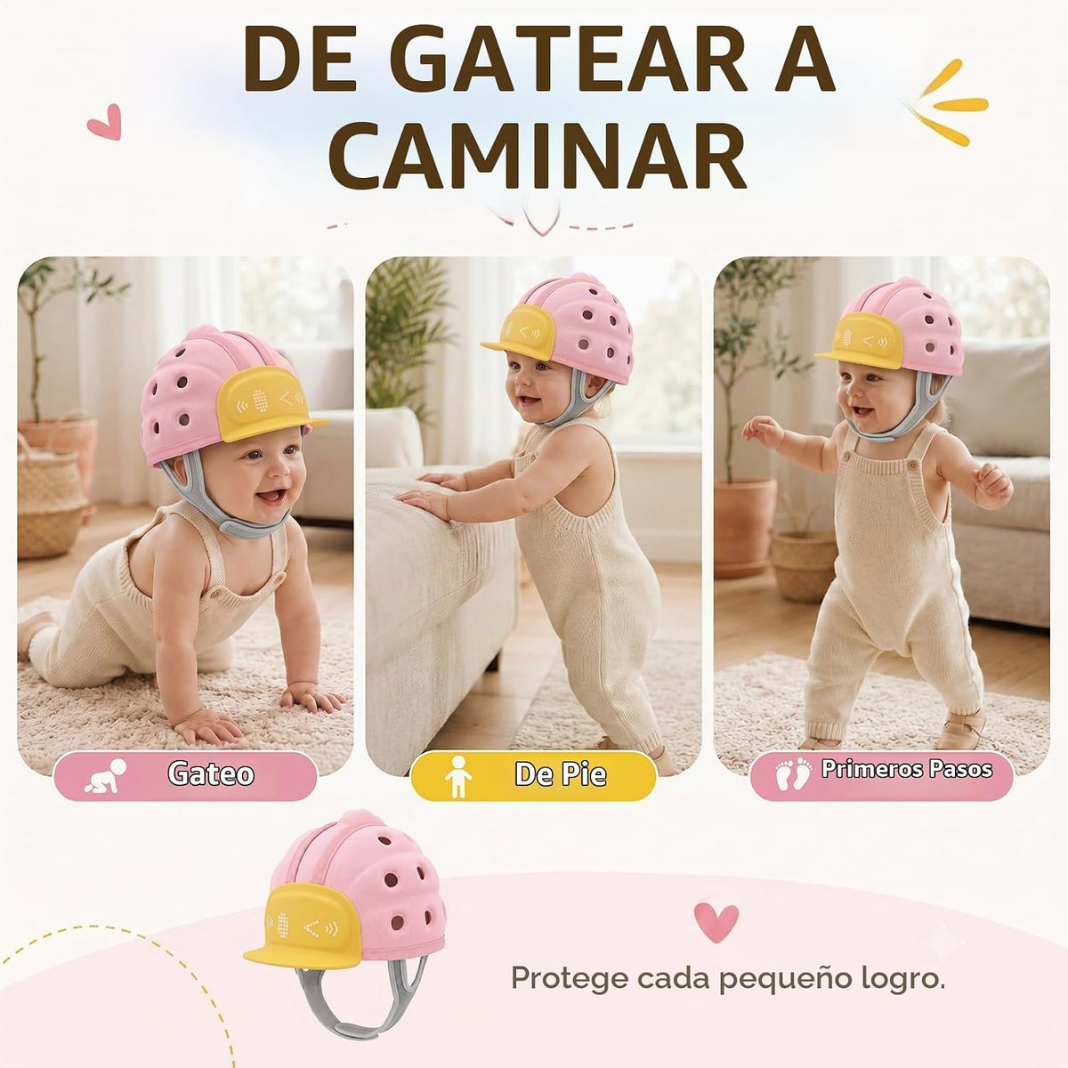 Buoydas Casco protector de cabeza de bebé, protector de cabeza de b...