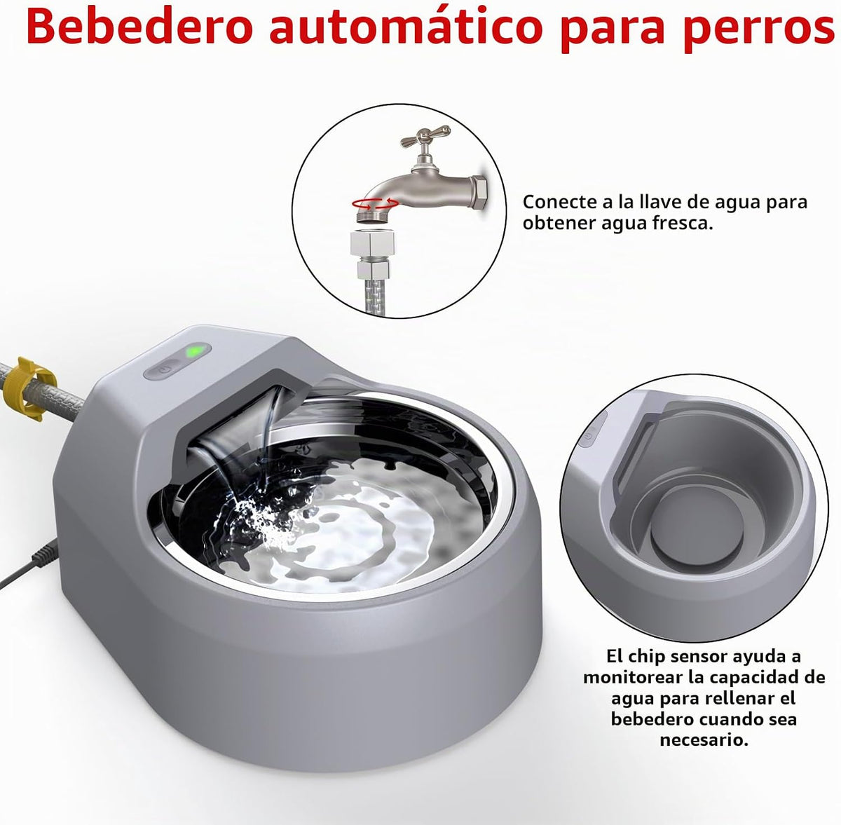BENTOPAL Fuente de agua para perros, dispensador de agua de llenado...