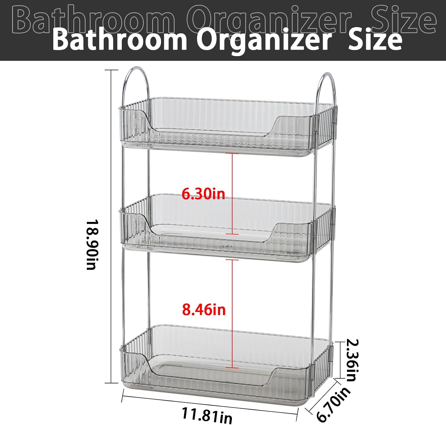 Shuang Qing - Organizador de 3 niveles gris para encimera - Organiz...