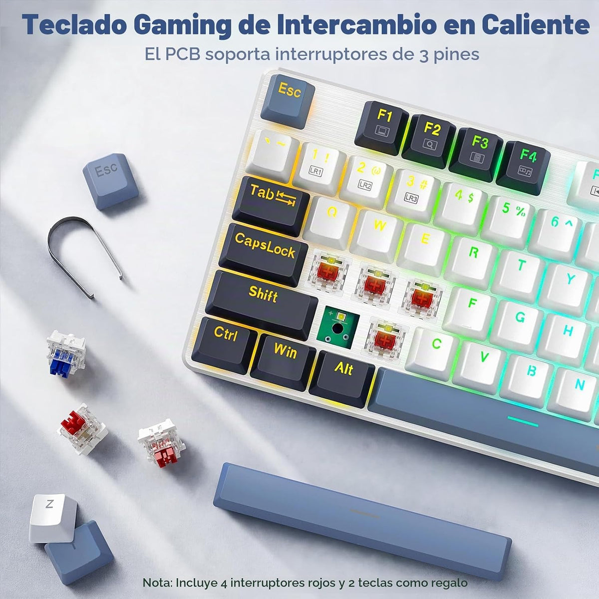 Redragon Teclado mecánico para juegos con cable, 11 modos retroilum...
