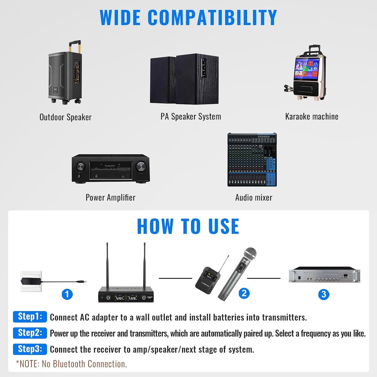 Phenyx Pro Dual UHF Tunable Freq Sistema de micrófono inalámbrico P...