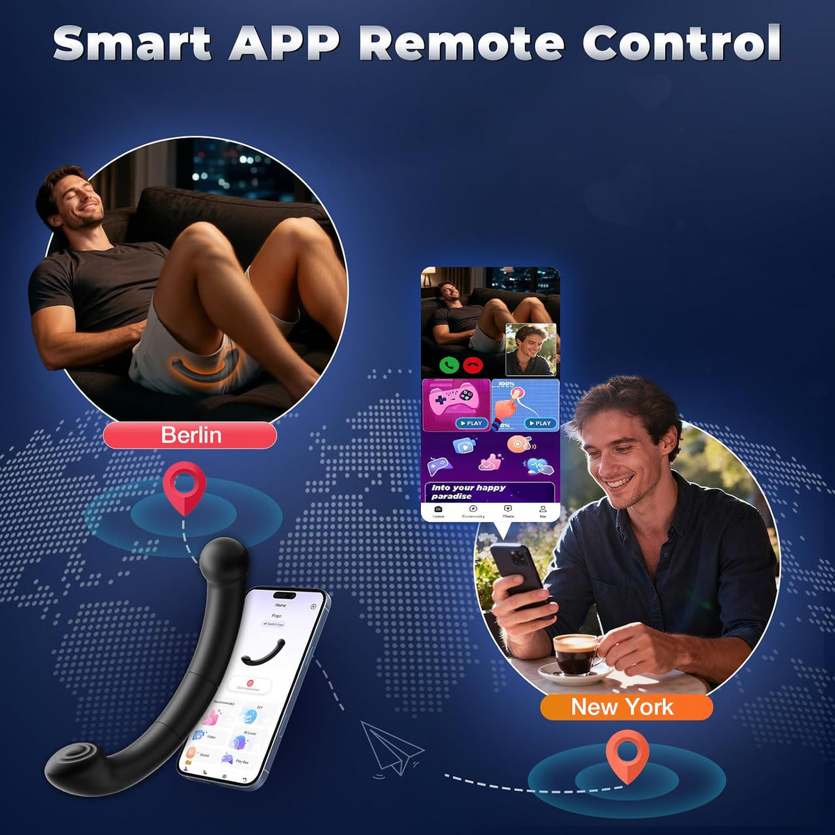 BEISAR Masajeador de próstata con gancho anal \u2013 AI Sync Vibrad...
