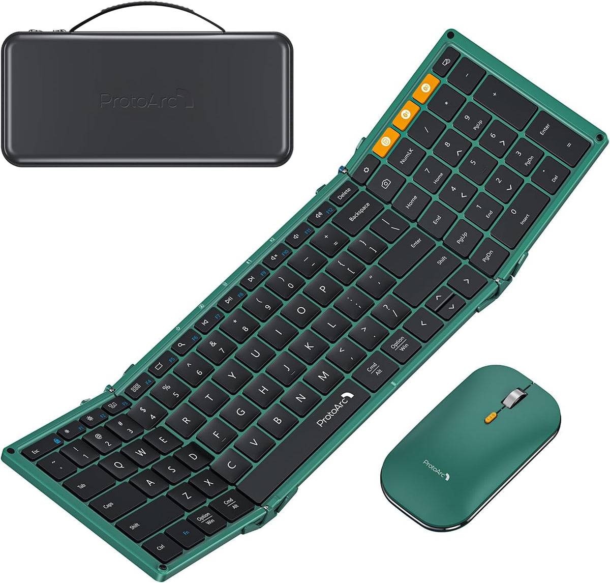 ProtoArc XKM01 - Combo de ratón y teclado plegable de tamaño comple...