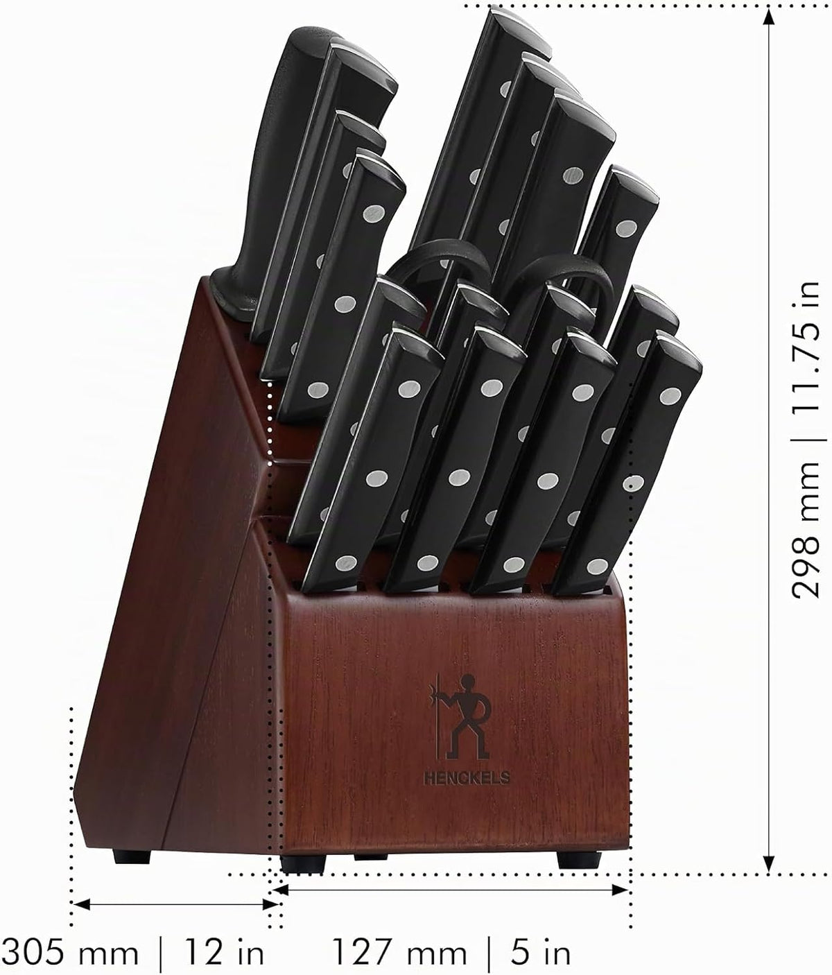HENCKELS Dynamic Razor-Sharp - Juego de bloques de cuchillos de 18...