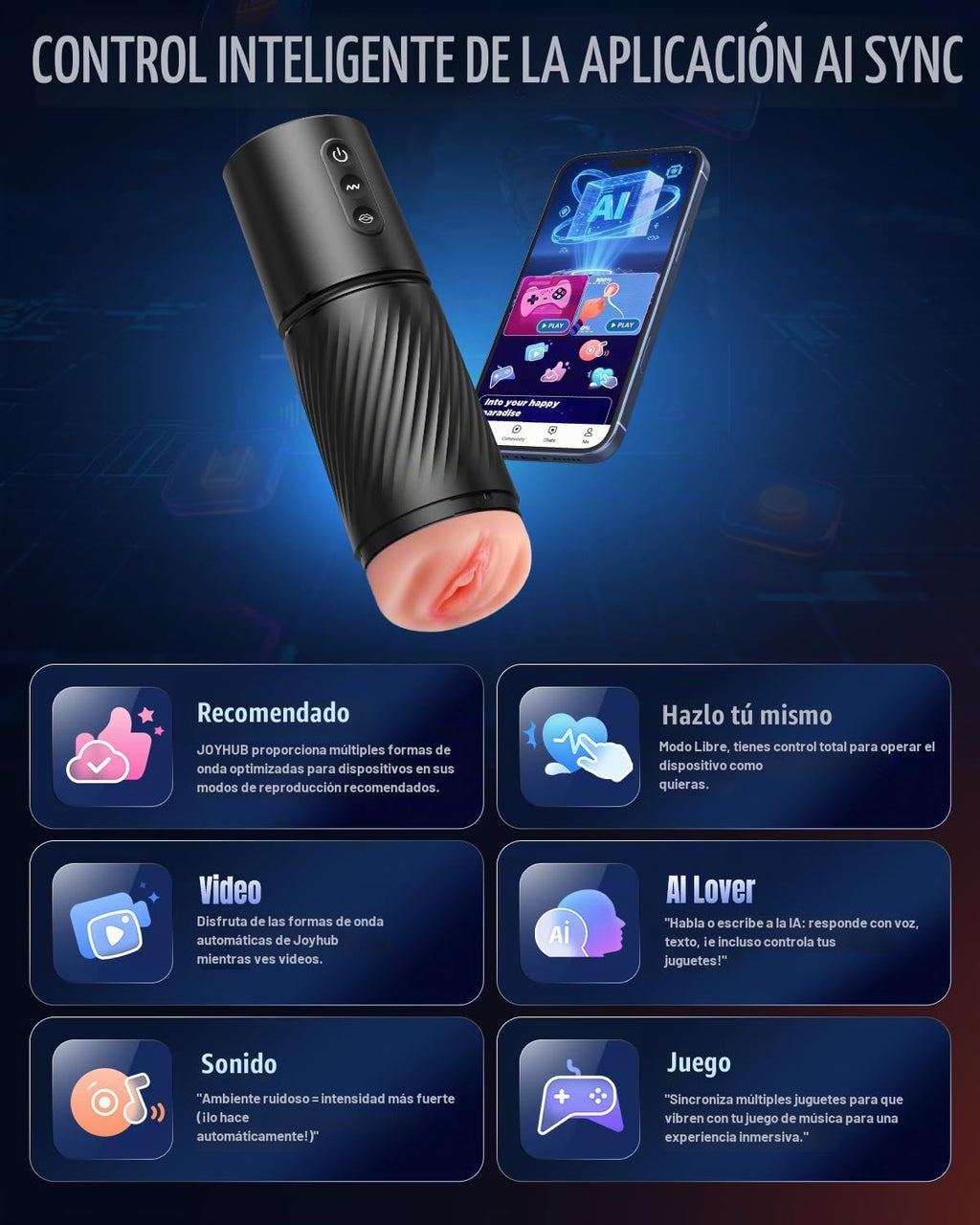 Uoffile Juguetes sexuales para hombres, masturbador masculino, 3 ma...