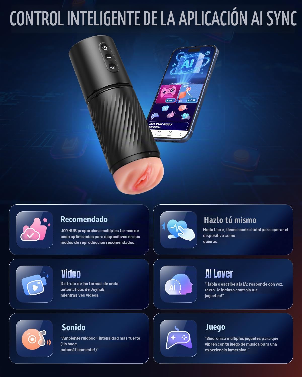 Uoffile Juguete sexual masculino Pocket Pussy 3 mangas AI Sync Mast...