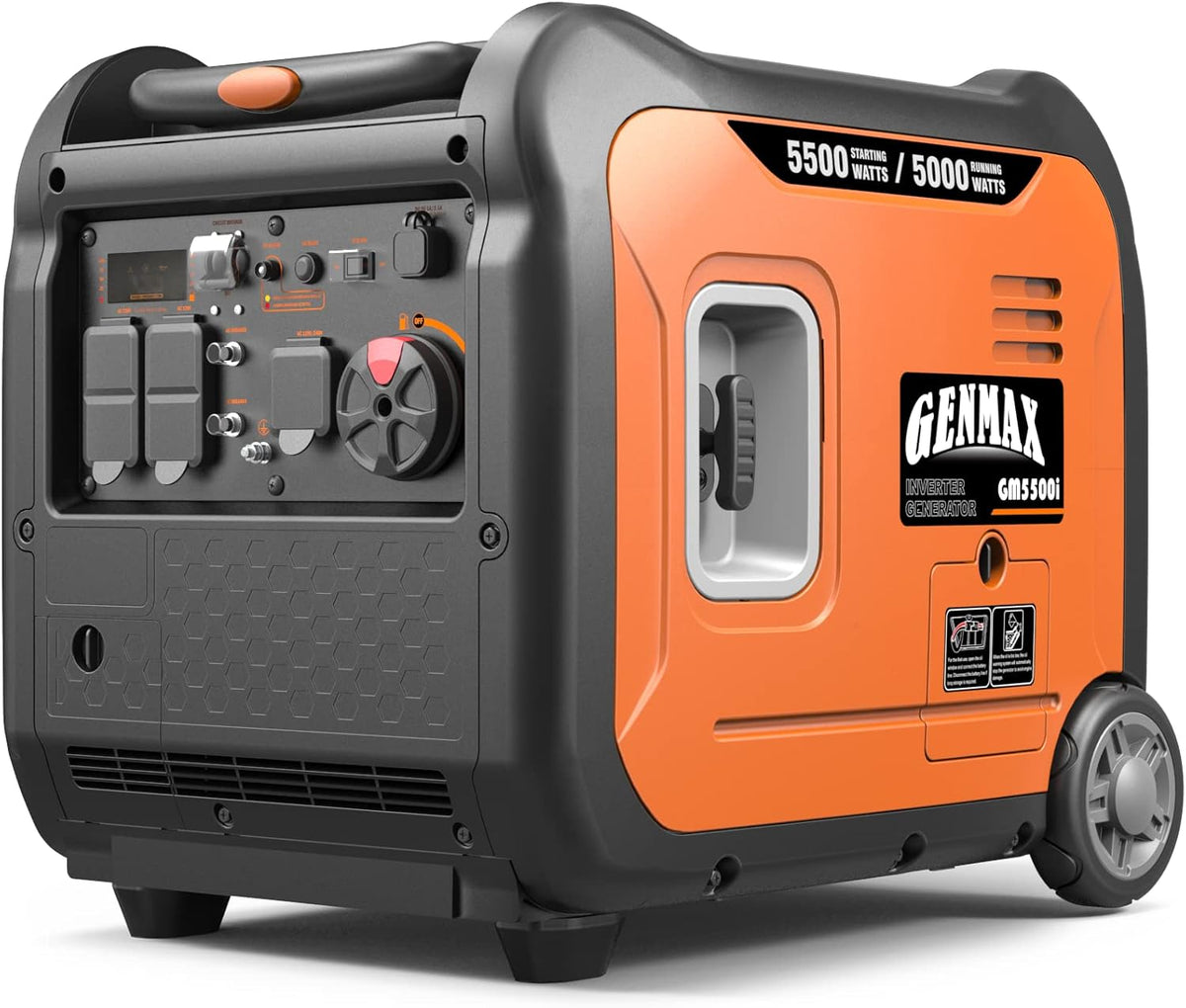 GENMAX Generador portátil, motor de gas ultra silencioso de 5500 W,...