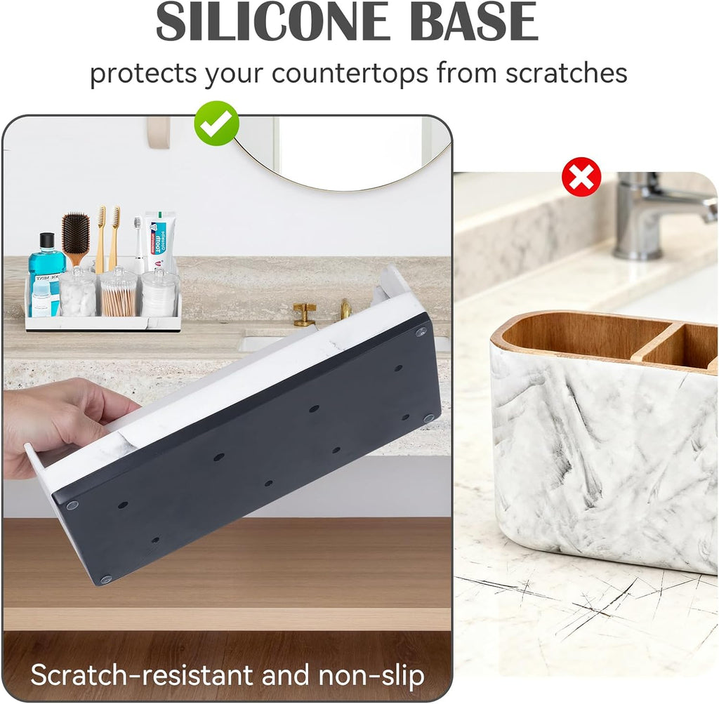 TuCao Organizador de mostrador de baño con soporte para hisopos de...