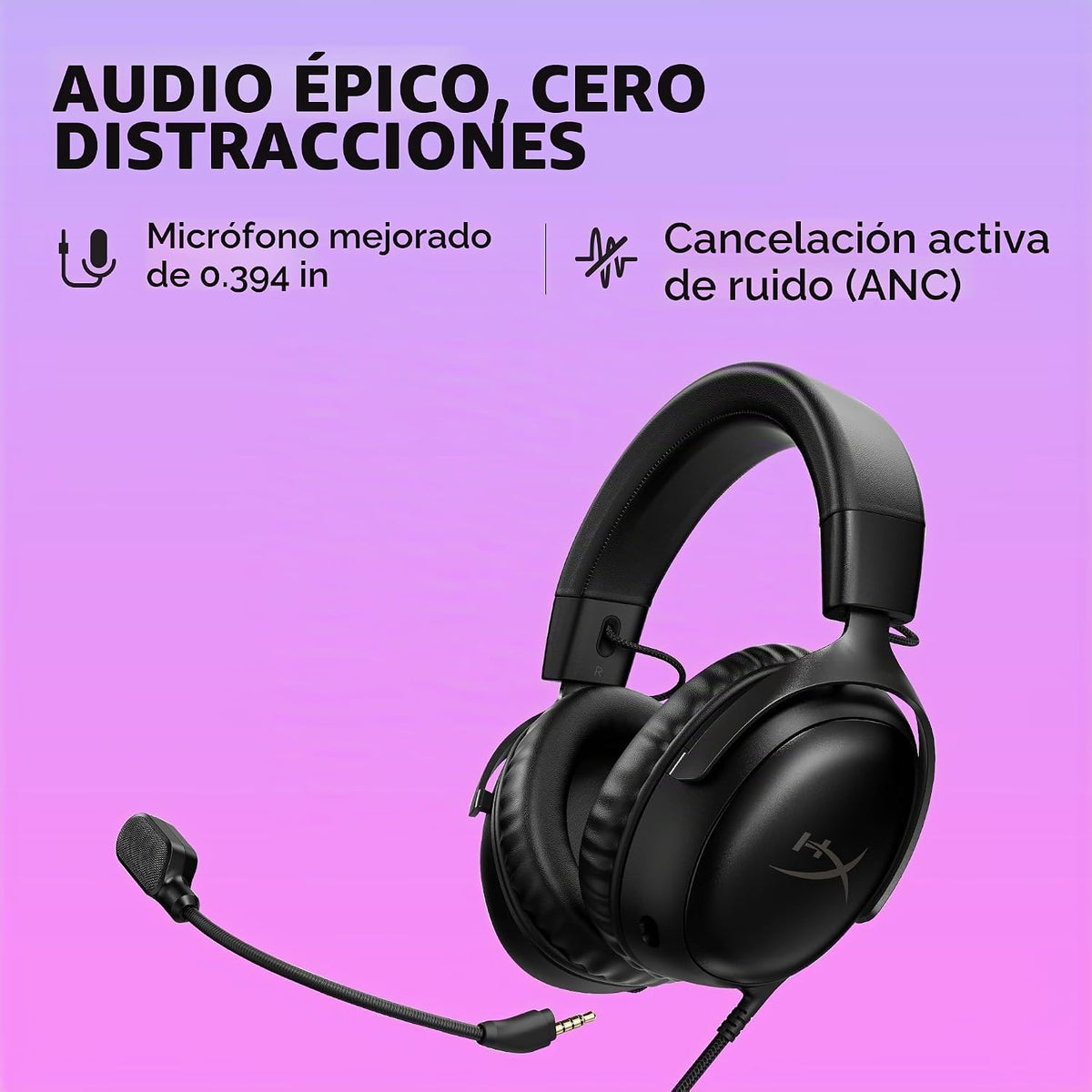 HyperX Cloud III - Auriculares con cable para juegos, PC, PS5, Xbox...