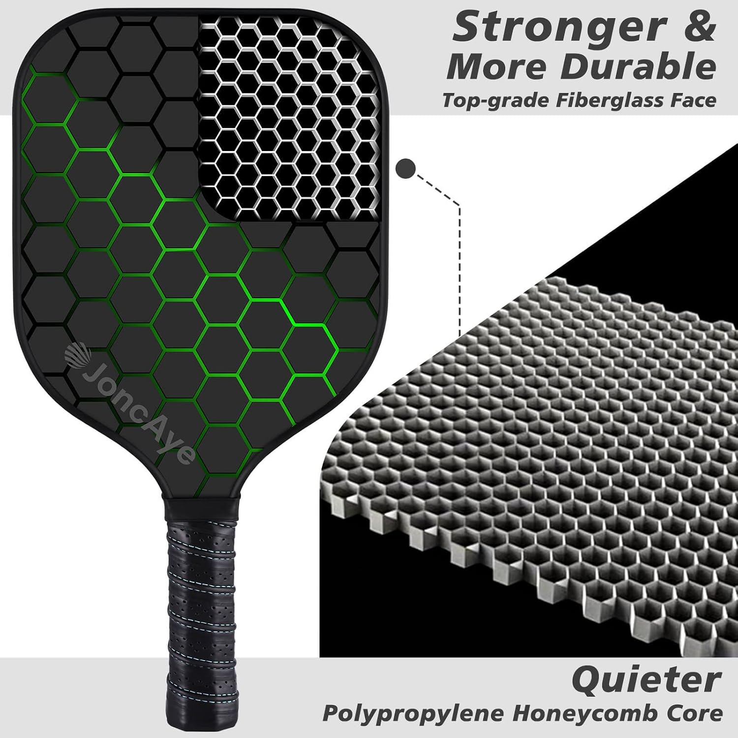 JoncAye Juego de 4 o 2 paletas de Pickleball, raquetas de fibra de...