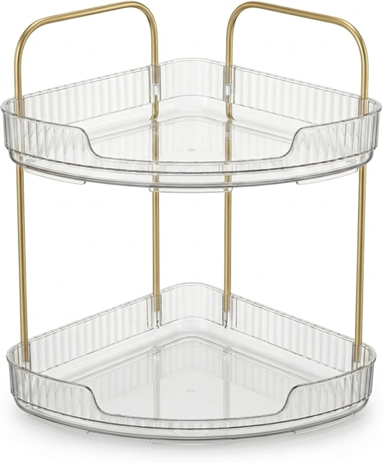Organizador de baño esquinero de acrílico de 2 niveles, estante red...