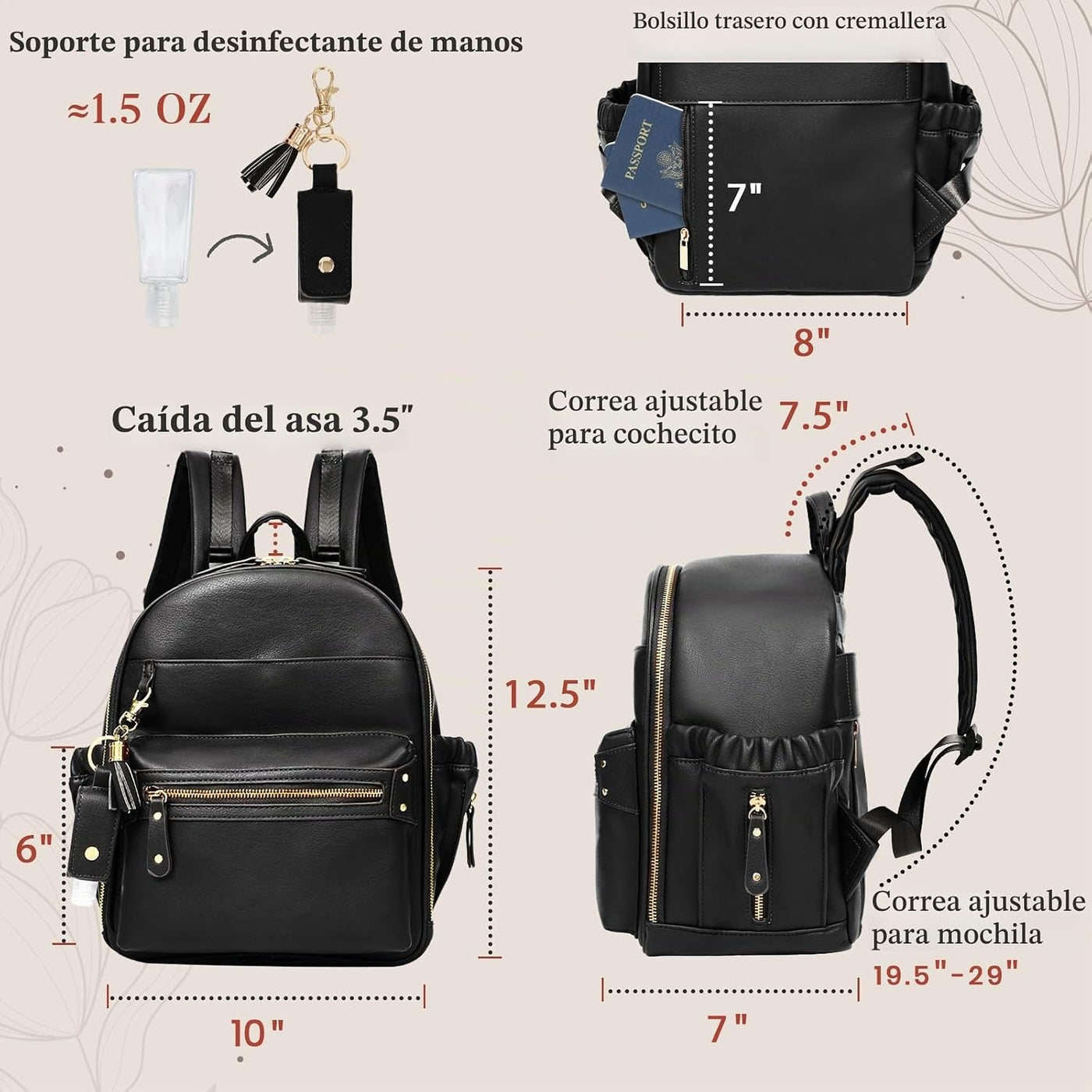 Miss Fong - Mochila pequeña para pañales, mini mochila para pañales...
