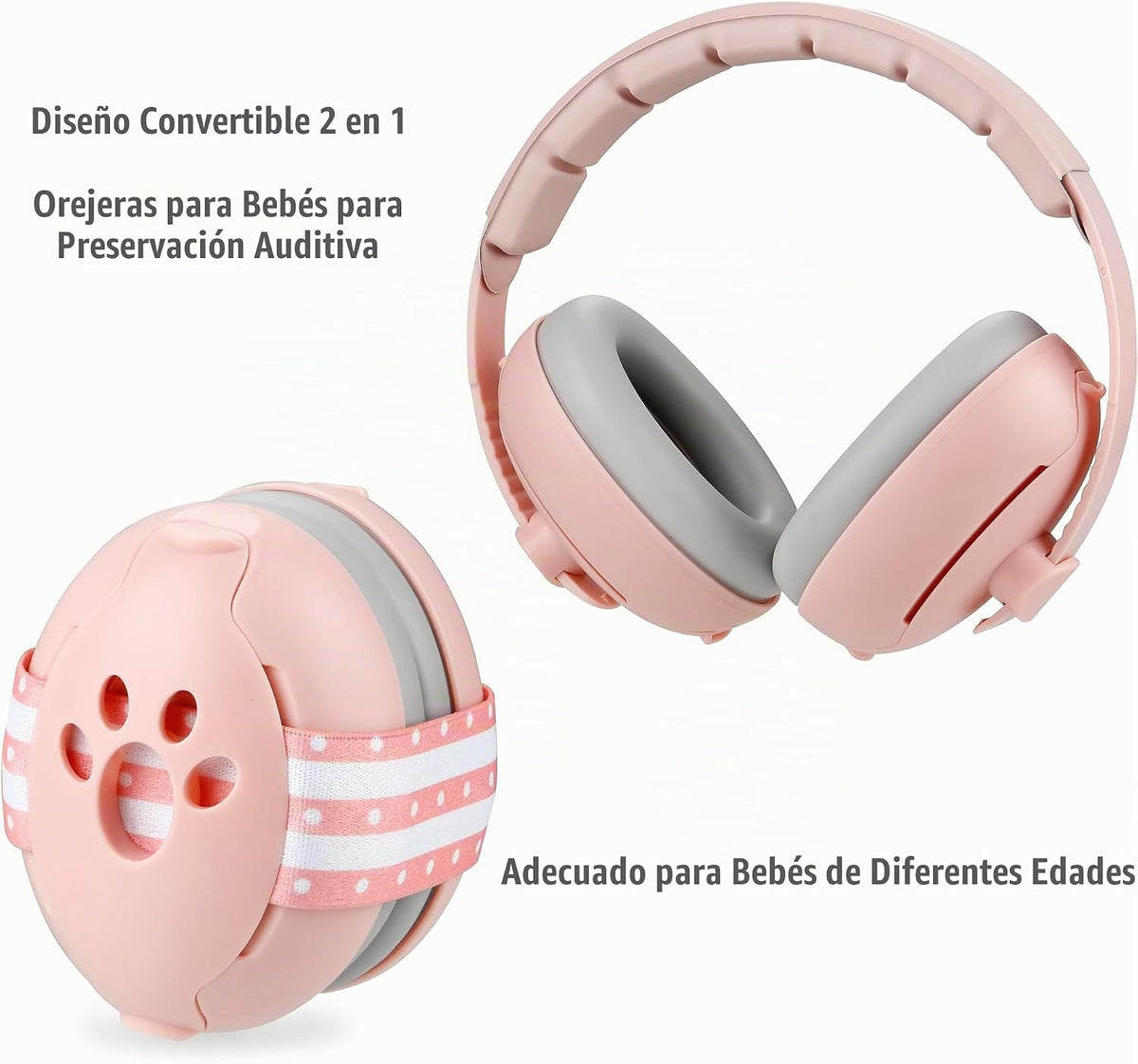 PandaEar Orejeras para bebés, 2 en 1, con cancelación de ruido, par...