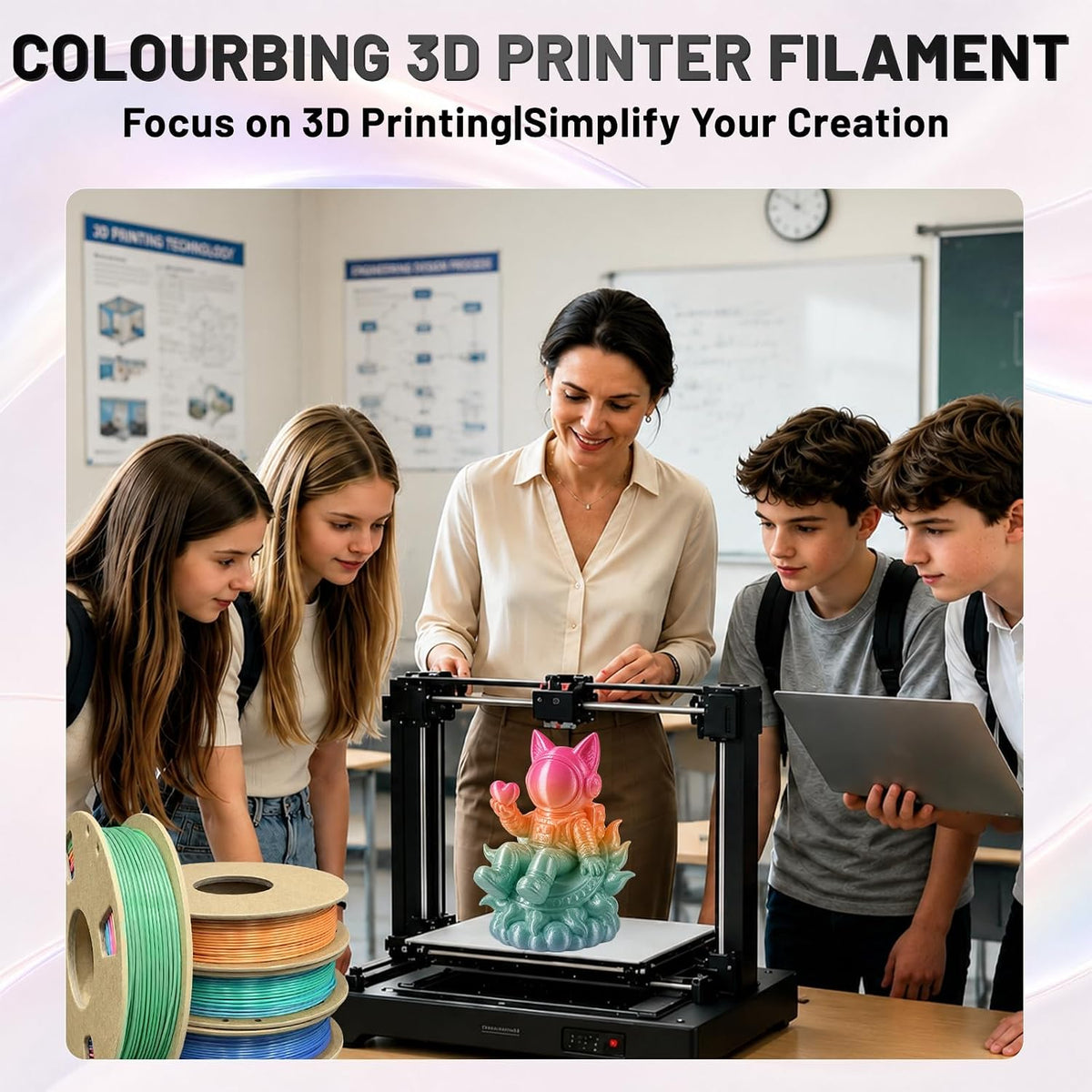 Colourbing Paquete de filamentos para impresora 3D de seda PLA+, br...