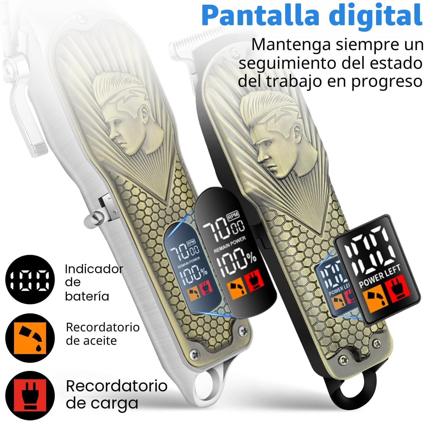 HIENA PRO Cortapelo Profesional para Hombres, Cortapelo Inalámbrico...
