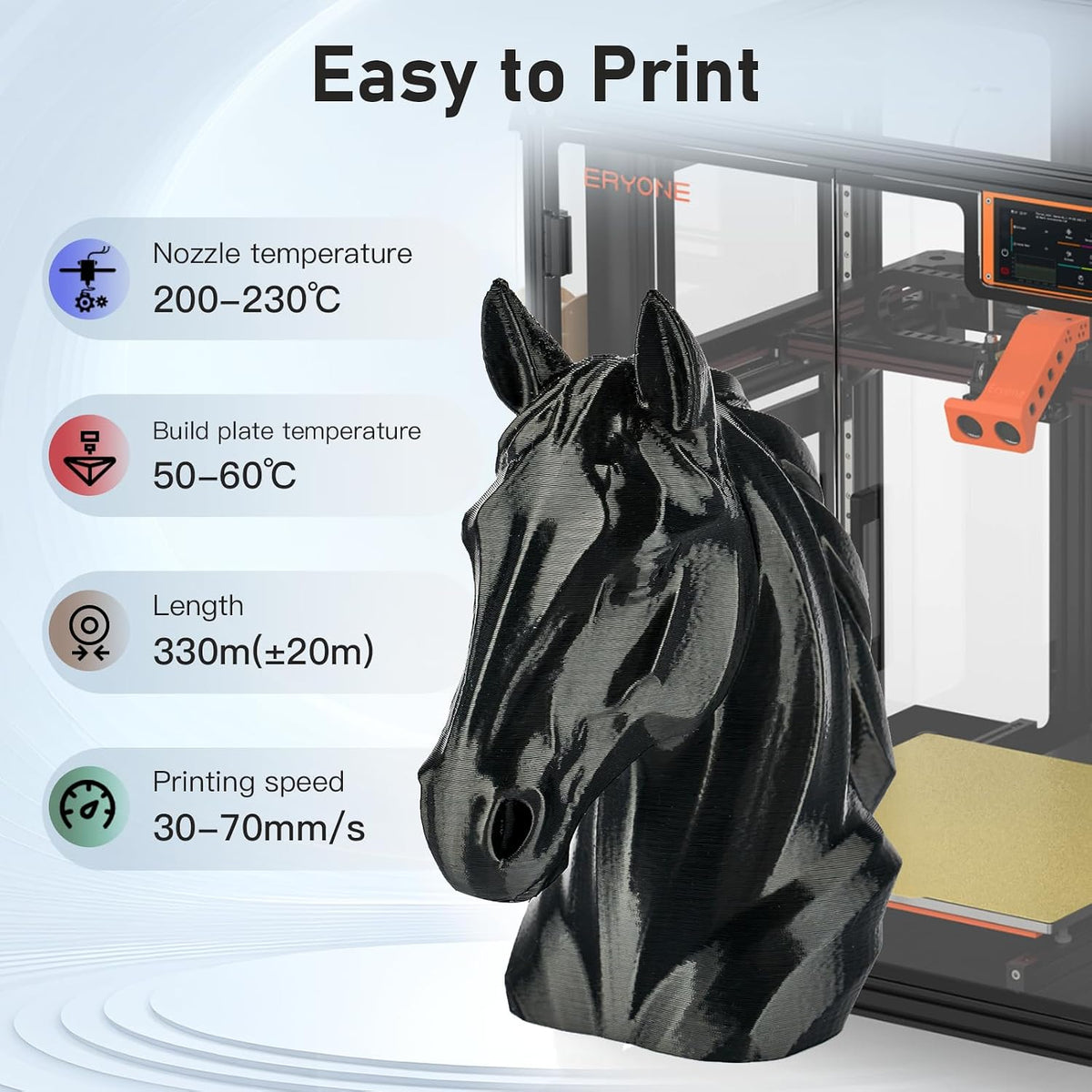 ERYONE Ultra Silk PLA - Filamento para impresora 3D, 1.75mm +\/- 0....
