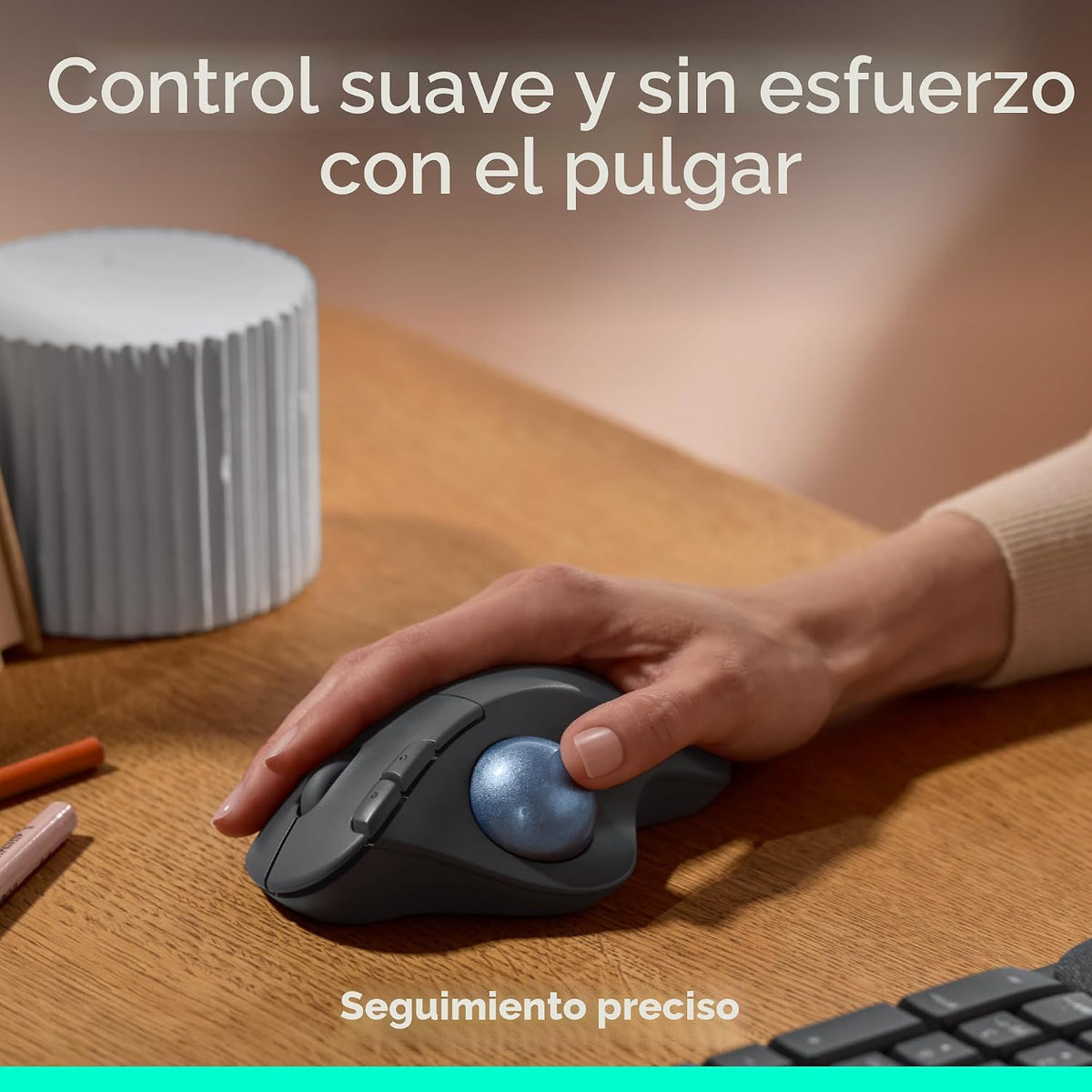 Logitech Ergo M575S Ratón inalámbrico Bluetooth Trackball - Bola Az...