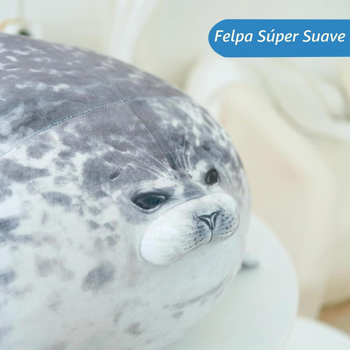 LUXSIT - Almohada de foca gordita de 31.5 pulgadas, almohada grande...