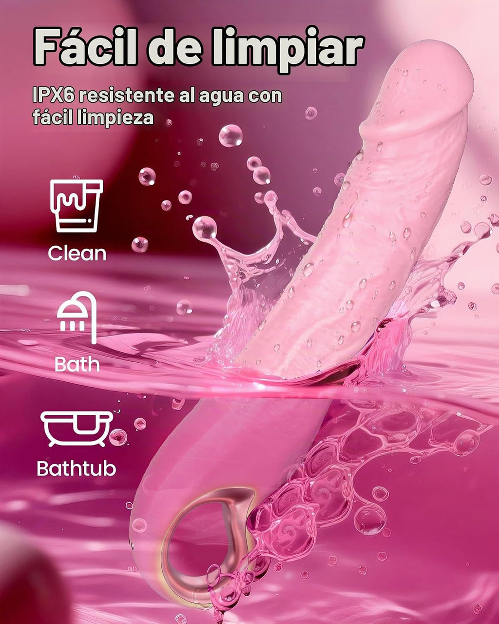 Consolador de empuje vibrador juguetes sexuales, consolador de punt...