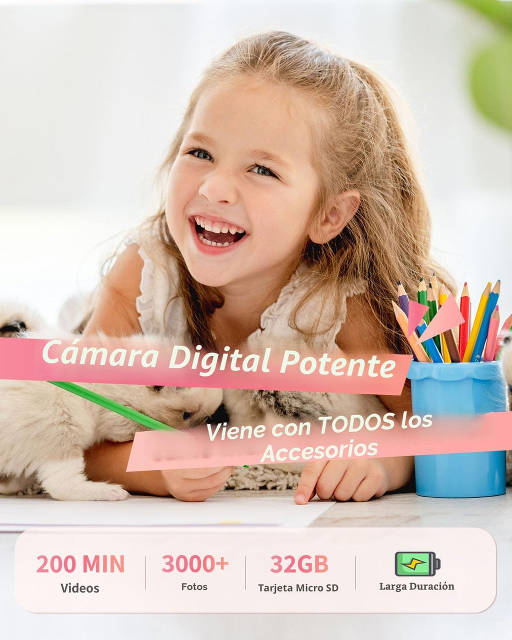 Lecran Cámara digital, FHD 1080P - Cámara de apuntar y disparar par...