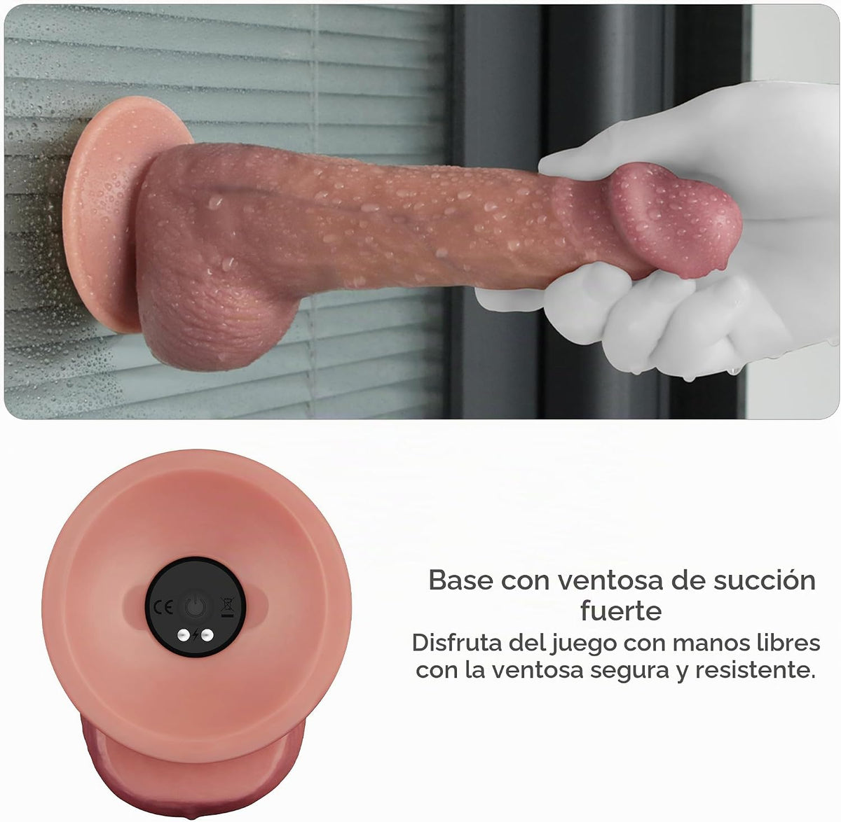 Consolador anal vibrador realista de 8.5" de gran tamaño, tapón...