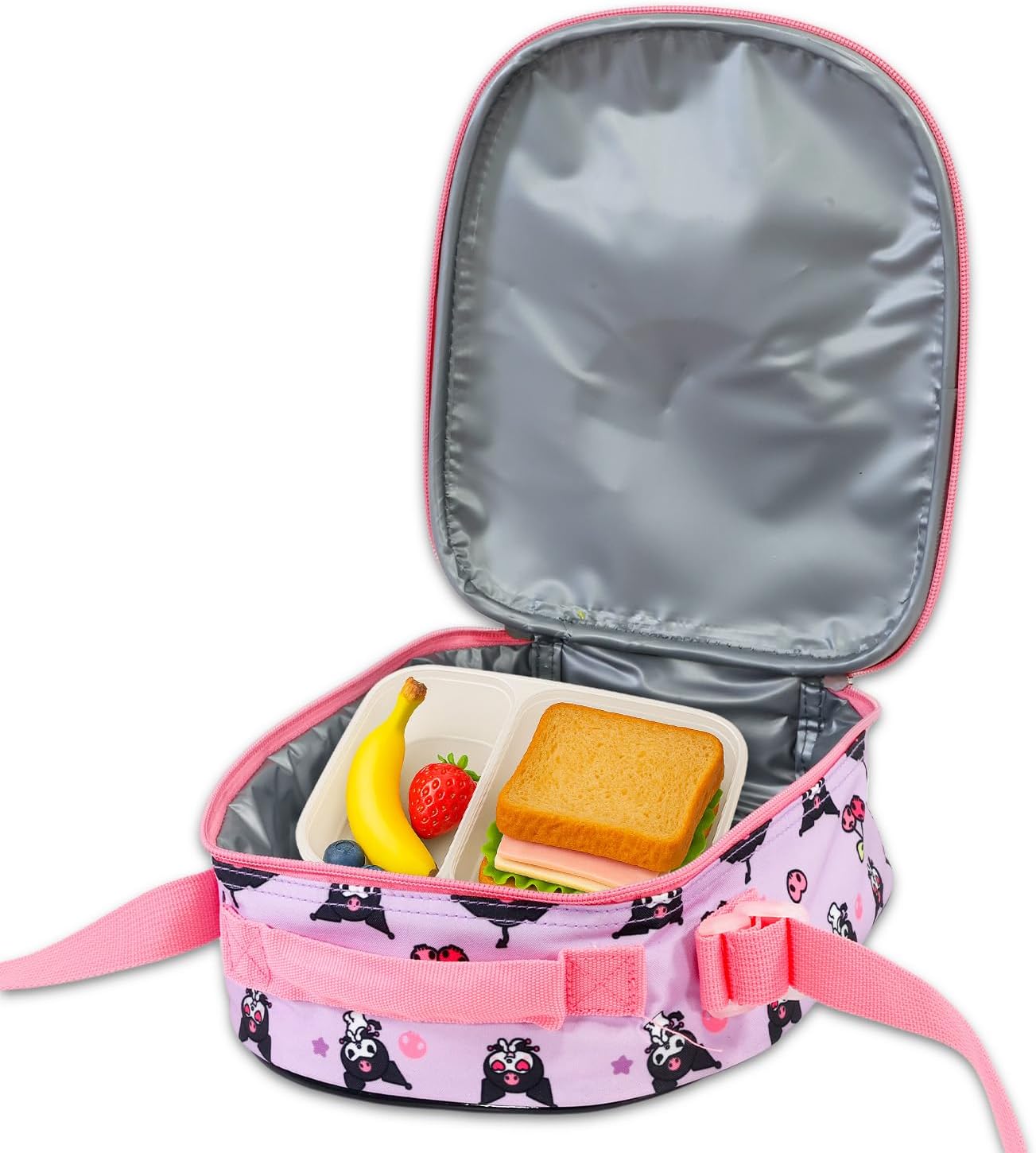 SANRIO Kuromi - Lonchera para niñas, paquete de lonchera aislada y...