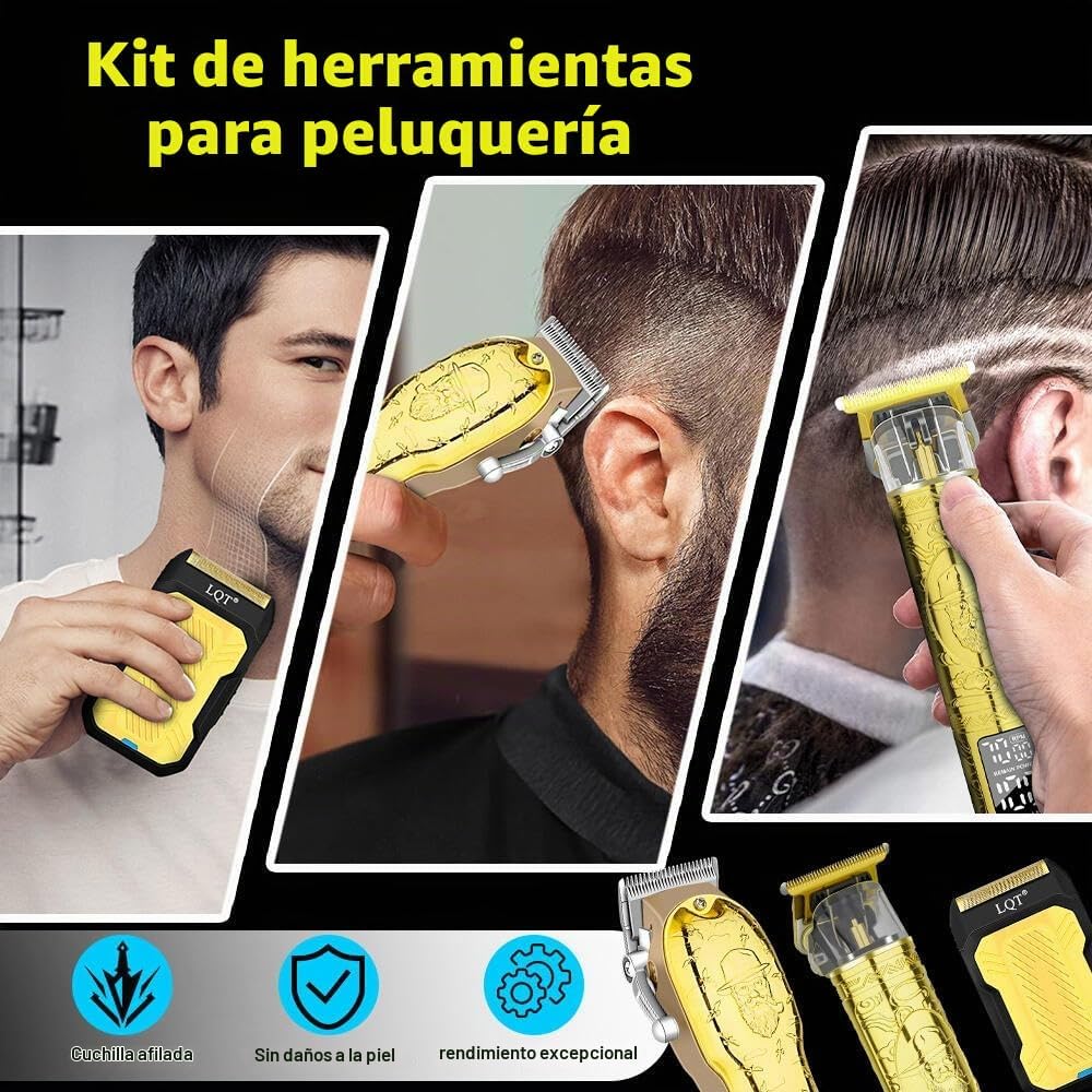 LQT Juego de cortapelos profesional para hombres, afeitadora eléctr...