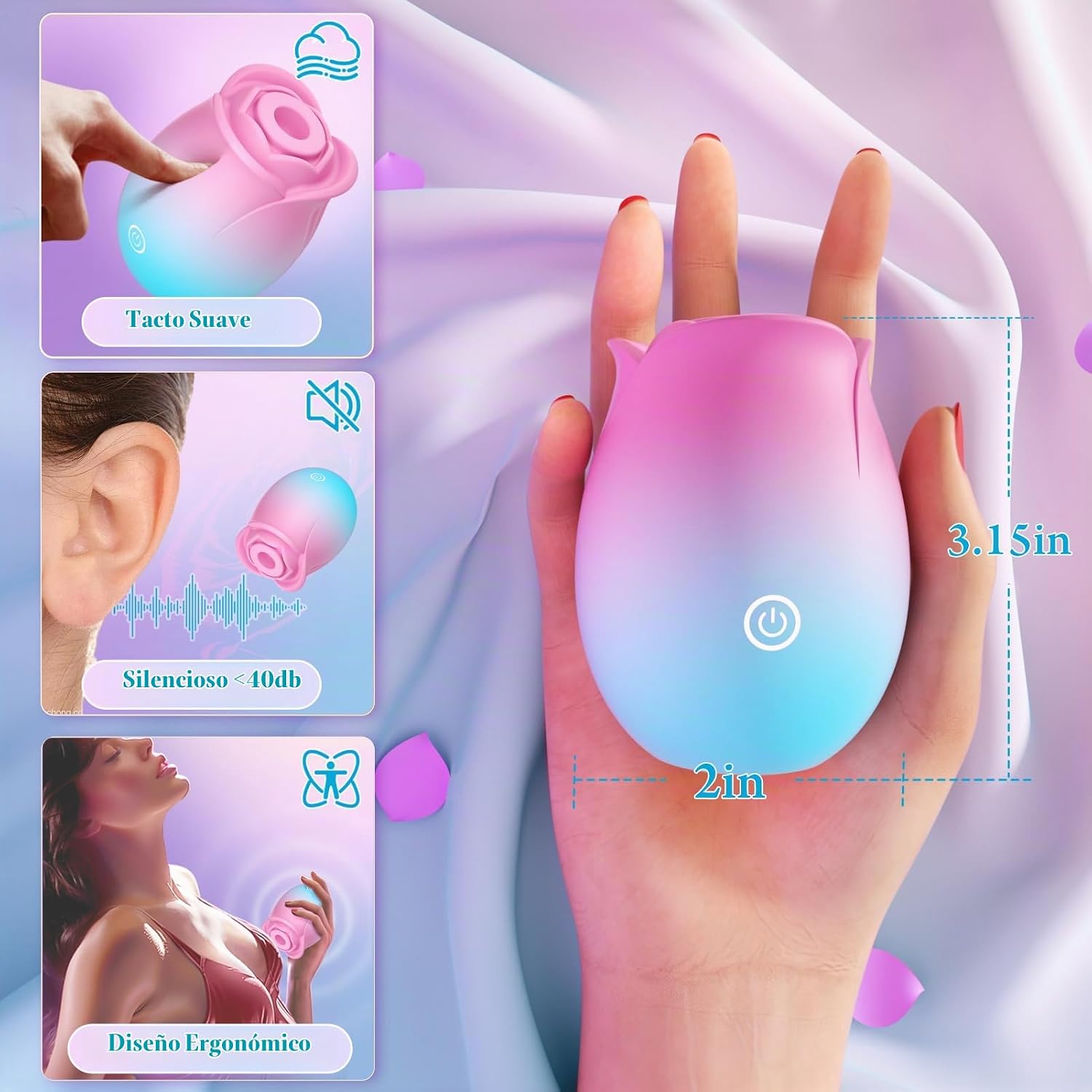 Gasevimo Juguetes para adultos, vibrador de rosas para mujeres, jug...