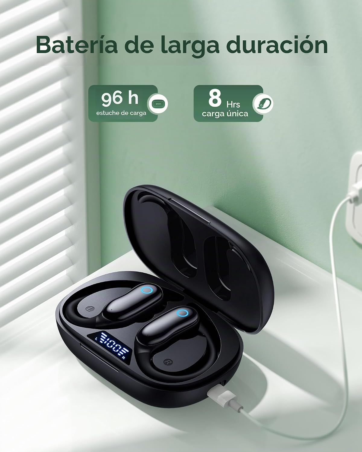 GNMN Auriculares inalámbricos con cancelación activa de ruido, repr...